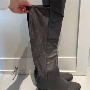 Nine West Over the Knee grey suede and leather Boots